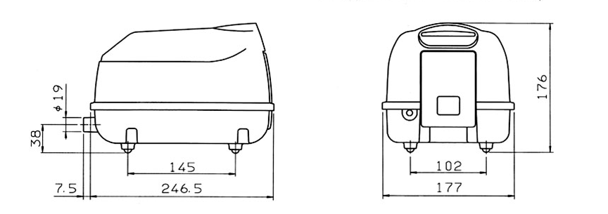 Wymiary dmuchawy SECOH sll-20